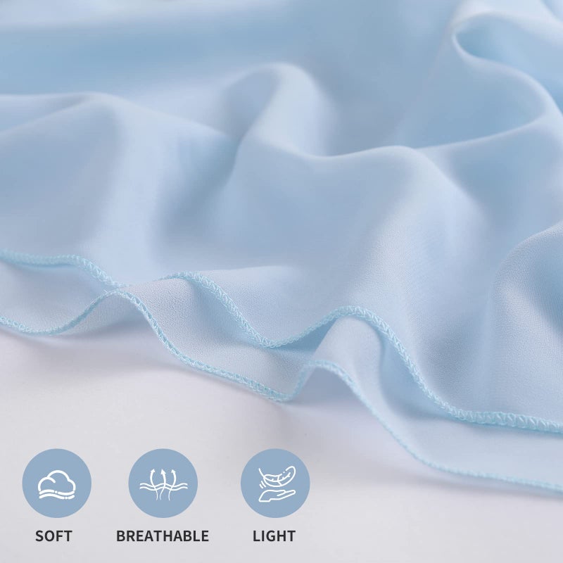 SoarDream Blue Table Runner 2 Pieces 27x120 Inches Sheer Chiffon Fabric 10Ft Rustic Wedding Runners for Wedding Baby Shower Decorations - Image 3